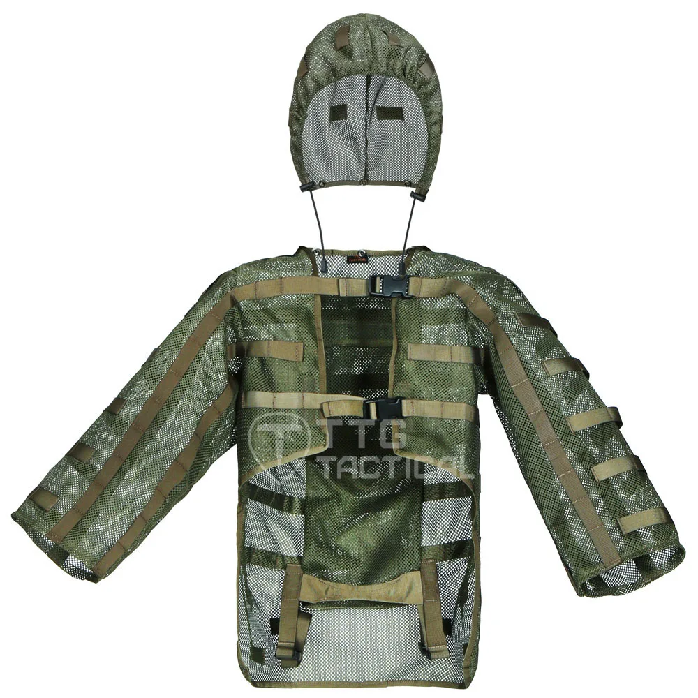 Фото Дышащий страйкбольный маскировочный костюм Base Sniper Tog Ghillie Suit Foundation, совместим с гидратацией, армейский зеленый №5