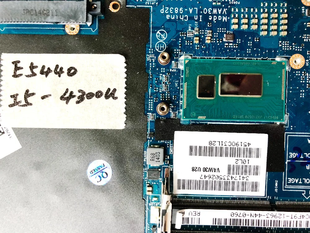 Оригинальный Для DELL E5440 Материнская плата ноутбука I5 4300U VAW30 LA 9832P испытанное