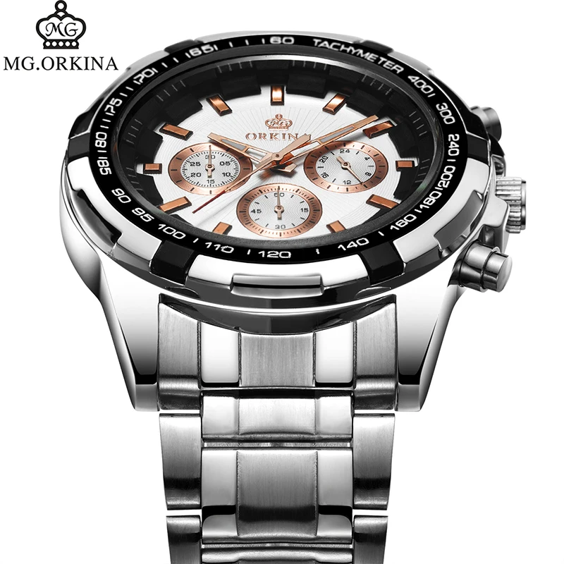 Мг. Часы наручные ORKINA мужские с японским механизмом Кварцевые водонепроницаемые