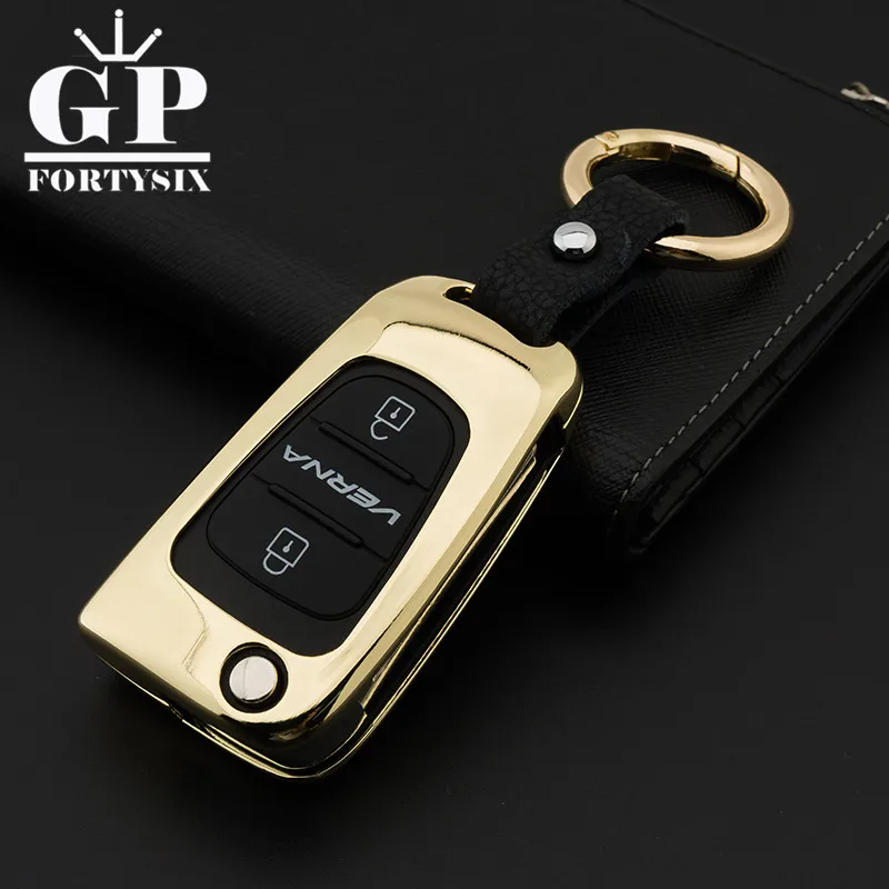 Чехол из цинкового сплава и кожи для автомобильного ключа Hyundai Accent I30 I20 I35 IX20 Elantra