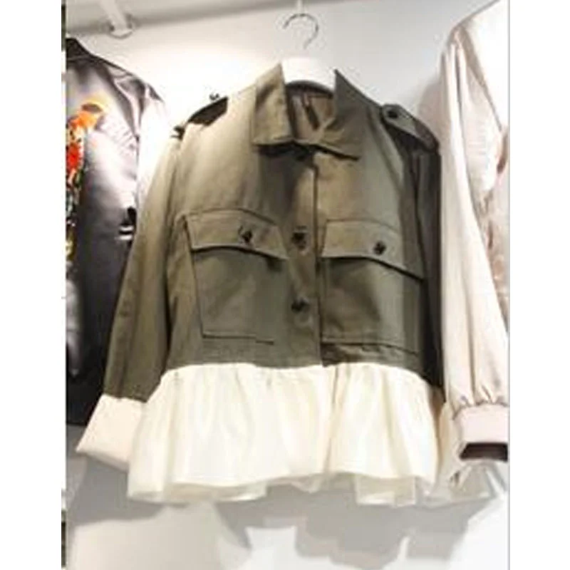 Корейские карманы в стиле пэчворк женские куртки 2018 новые осенние Vogue