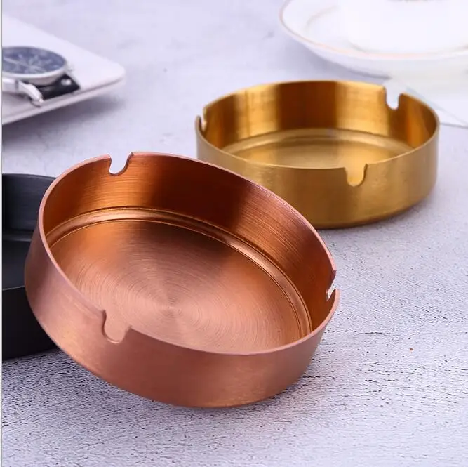 Утолщенной Прочная нержавеющая сталь Металлическая Пепельница Круглый