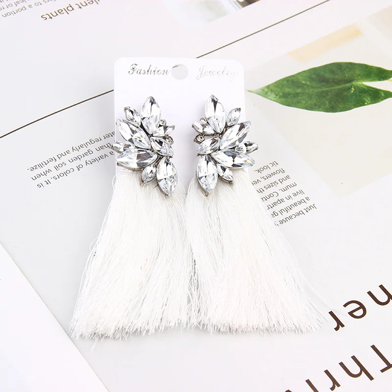 Модные брендовые этнические длинные серьги с кисточками женские 2018 Boho красочные