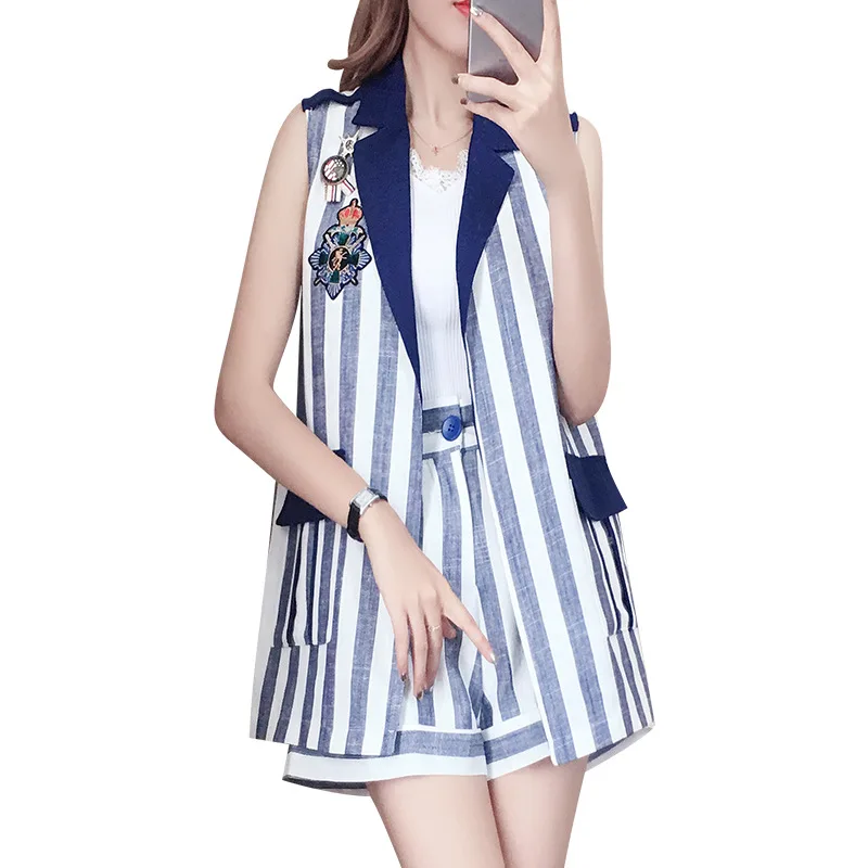 Женская одежда новая корейская версия темпераментного пиджака без рукавов в