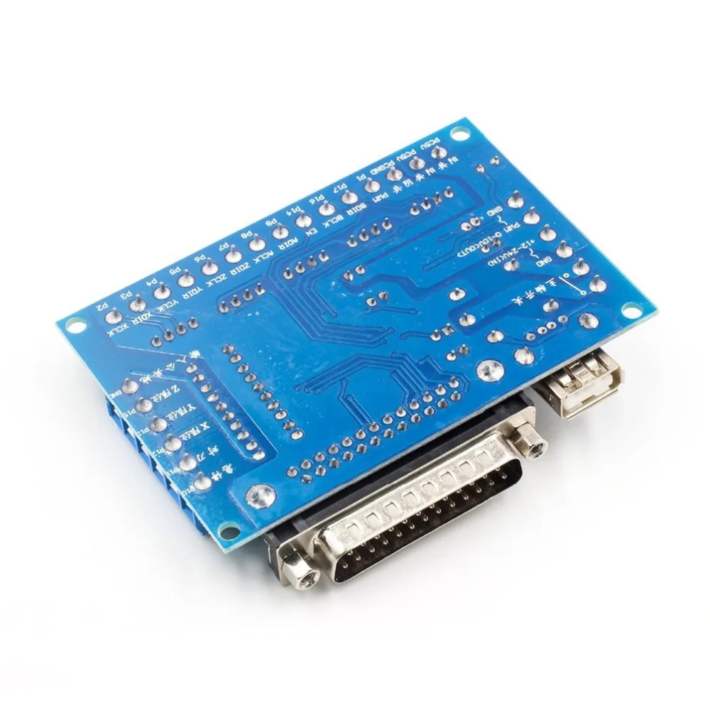 5 axis CNC Breakout Board Stepper Motor Driver MACH3 Parallel Port Control Module Controller with Optical Coupler USB Cable |