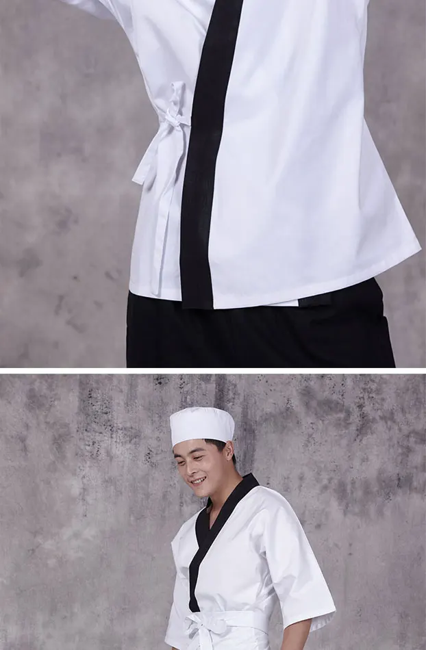Унисекс Японский Корейский стиль средний рукав шеф повара Униформа Топ