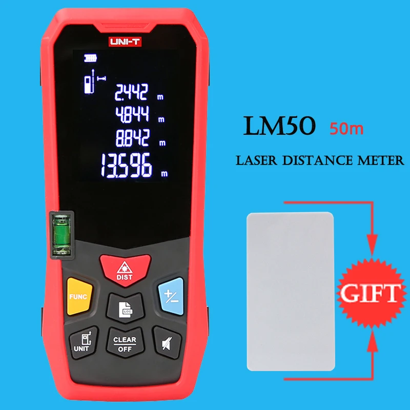 UNI-T LM40 LM50 LM60 LM80 LM100 LM120 LM150 лазерный дальномер; Инфракрасный измерительный прибор/Электронный лазер линейка - Цвет: LM50(gift)