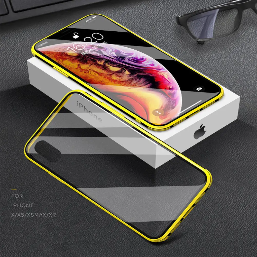 Роскошный чехол из закаленного стекла 2 в 1 мягкий для телефона ТПУ iphone 11 Pro XS Max XR X 6