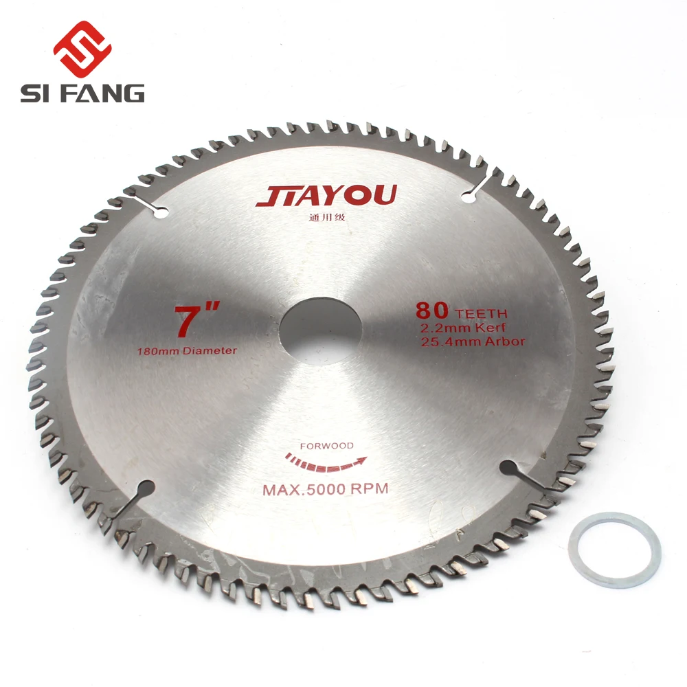 

180mm 7" Inch Wood Cutting Saw Blade Circular Saw Blade 40 60 80 Teeth TCT High Quality Cutting Acrylic Plastic Wood