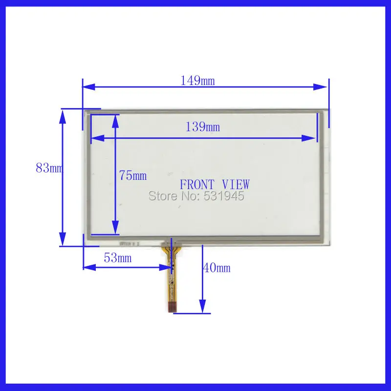 ZhiYuSun 6.1 inch  149mm*83mm 4 wire  TOUCH SCREEN    for gps glass on LG LA061WQ1 Display  touch panel 149*183  XWT318