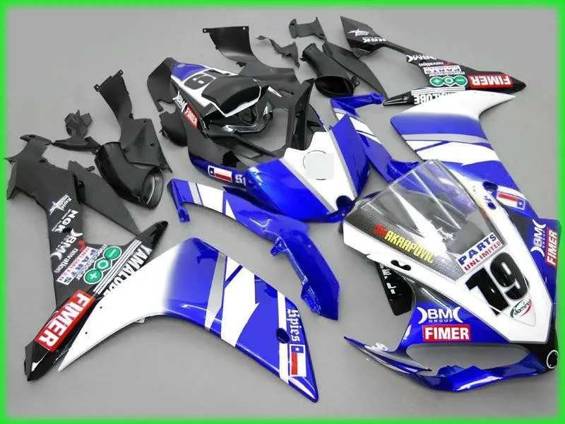 Белый сине-черный, сверкающий комплект для YAMAHA YZFR1 07 08 YZF R1 2007 2008 YZF1000 yzfr1 07 08 инъекций Обтекатели+ подарки YG35