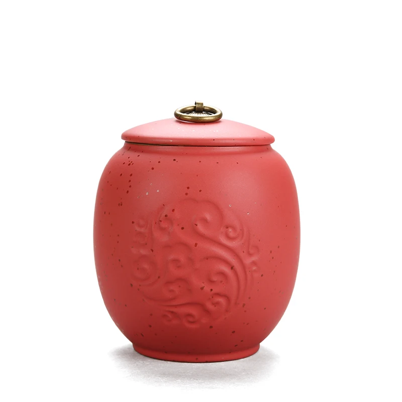 

Vintage Ceramic Coarse Pottery Tea Cans Colorful Tea Caddy Kung Fu Tea Set Spice Bottle Candy Nuts Sealed Storage Jar Home Decor