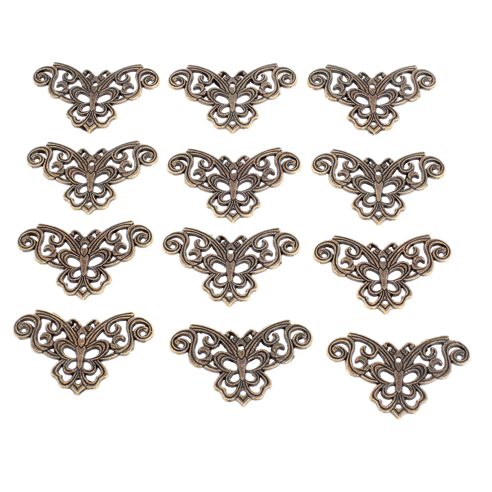

12Pcs Metal Angle Corner Brackets Gold Bronze 30mm 44mm Notebook Cover For Menus Photo Frame Furniture Decorative Protector