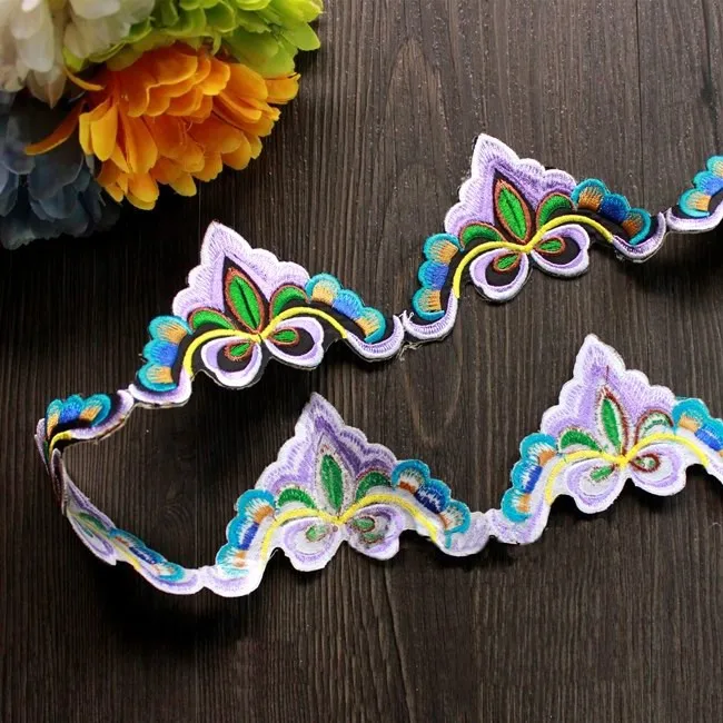 miao embroidery stitch crochet cotton fabric lace iron on trim 6cm dress collar ribbon tape webbing ethnic tribal thai boho DIY | Дом и сад