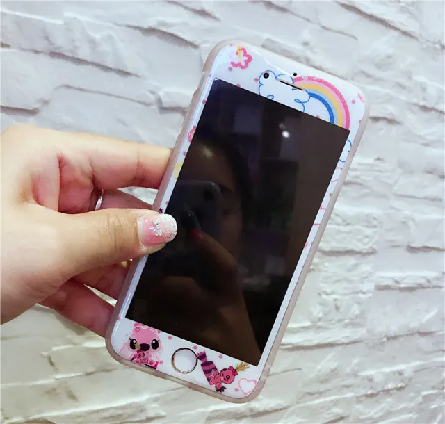 Защитное стекло для iPhone 8 7 6 6s Plus Закаленное стекло Защитная пленка закаленное стекло стежка Единорог узор
