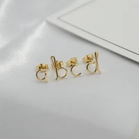 domino handmade letters stud earrings alphabet letter post earring minimalist gift