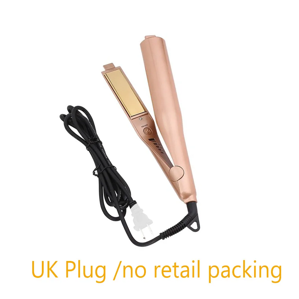 UK Hair curler only Золото 2 в 1 выпрямляющий утюжок для завивки волос щипцы для завивки волос профессиональные щипцы для завивки волос салонные качественные щипцы для завивки волос выпрямляющий утюжок - Цвет: UK Hair curler only