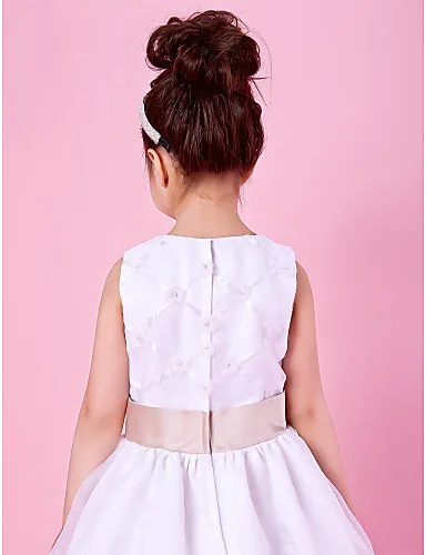 A-line Organza And Satin Flower Girl Dress With Sash/Ribbon | Свадьбы и торжества