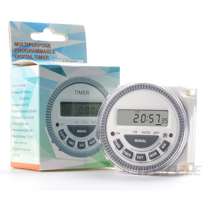 Цифровой таймер TM619 AC220V 16A Еженедельный программируемый реле времени ЖК-Таймер Счетчик часов и минут
