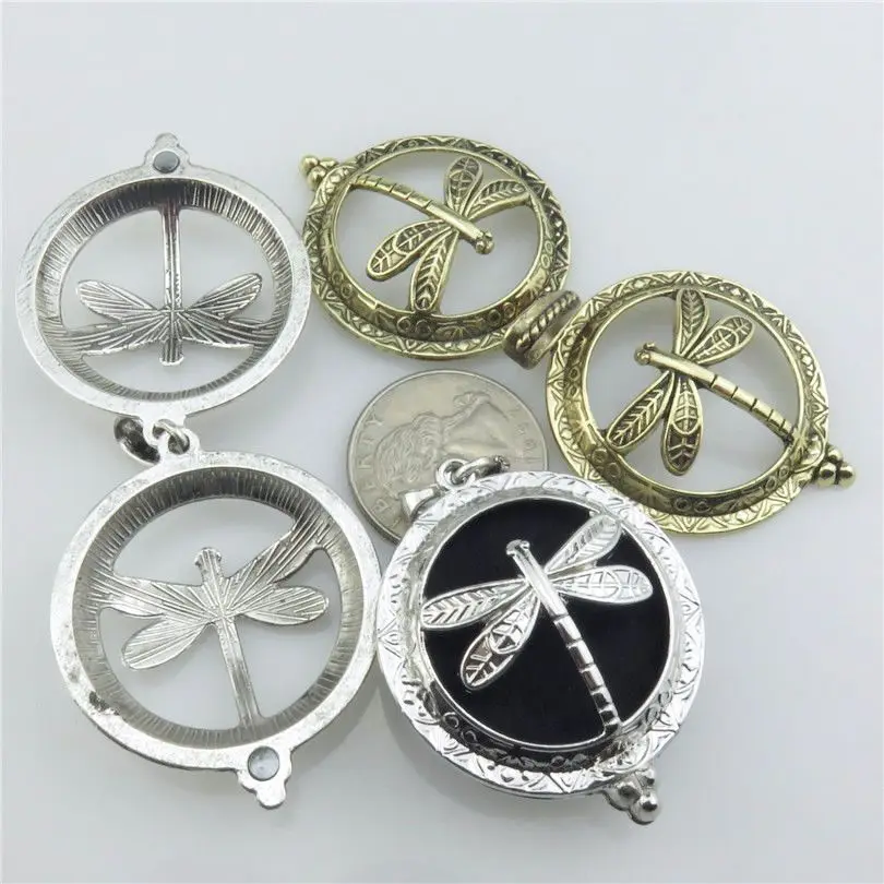 3 шт./лот разноцветные круглые полые животные Стрекоза медальон кулон ручной