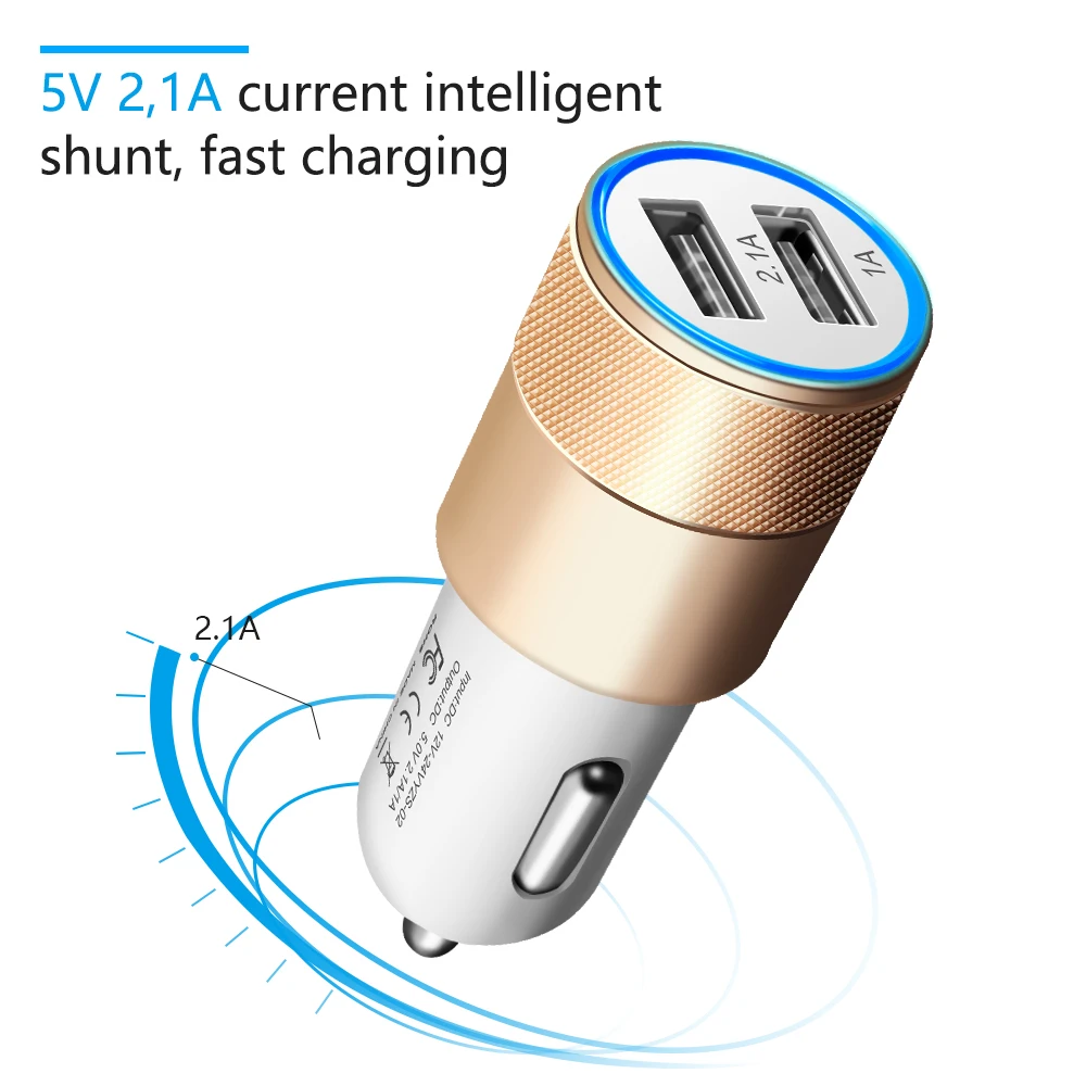 Crouch Dual USB Автомобильное зарядное устройство для Мобильный телефон быстрой