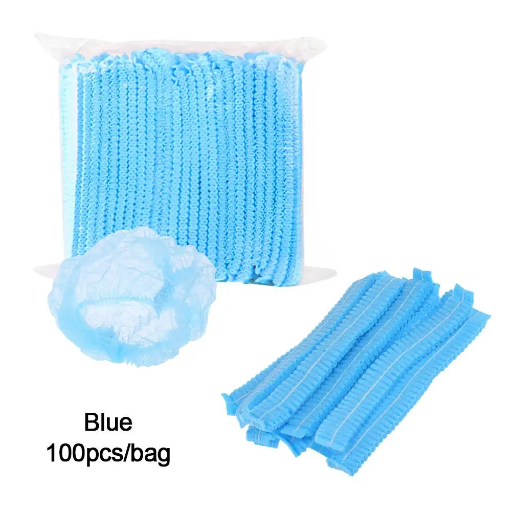 100pcs/bag Disposable Hair Net Caps Sterile Hat For Eyebrow Tattooing and hairdressing bathing cleaning Non-woven Dust-proof W |