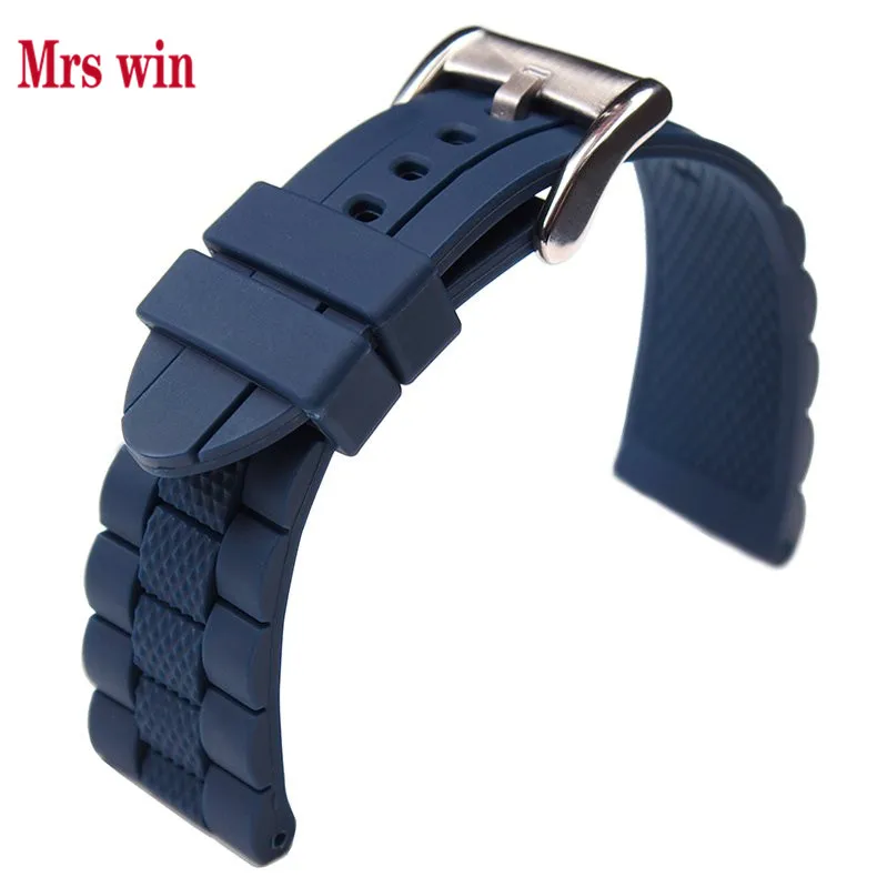 Ремешок силиконовый водостойкий для наручных часов Mrs win 20 мм 2448|silicone rubber strap|rubber