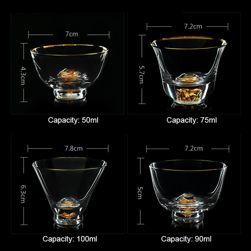 100 мл бутик Золотой контур прозрачный Кристальный чайный стакан чайная чашка