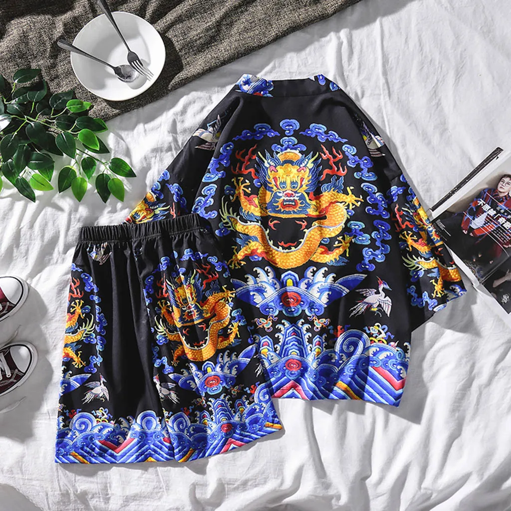 Fashion Lovers Individuality Print Top Blouse Kimono Hot Spring Clothing 2019 Best Selling Products T Shirt May24 | Мужская одежда