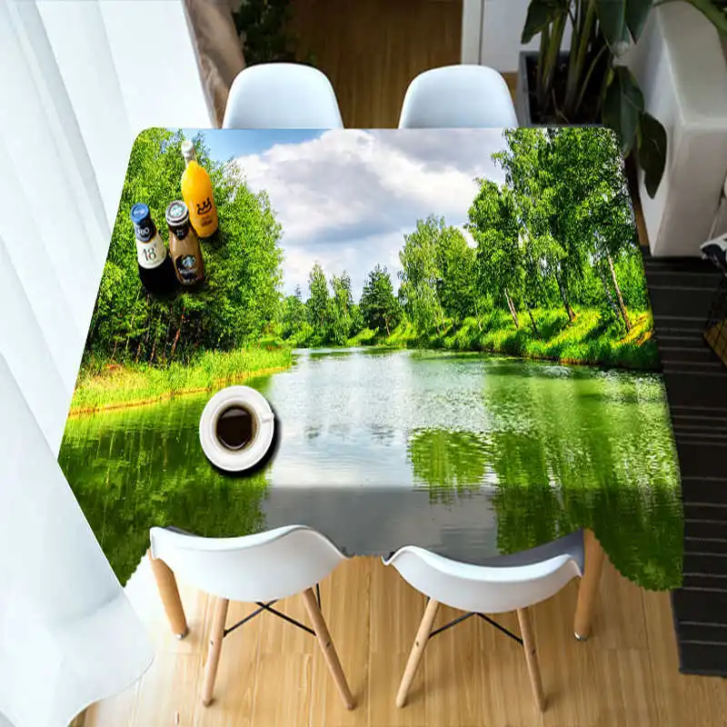 Color 4 Senisaihon размер на заказ 3D скатерть красочная пещера пейзаж узор Пылезащитная прямоугольная скатерть новогодние вечерние скатерти - Цвет: Color 4