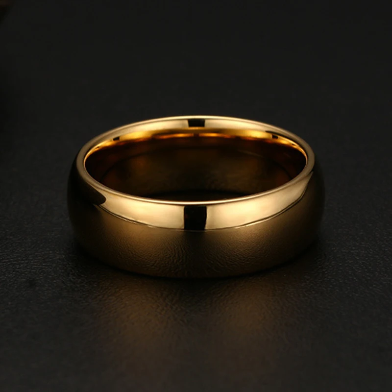 Мужское обручальное кольцо из 100% вольфрама гладкое ювелирное изделие 8 мм для