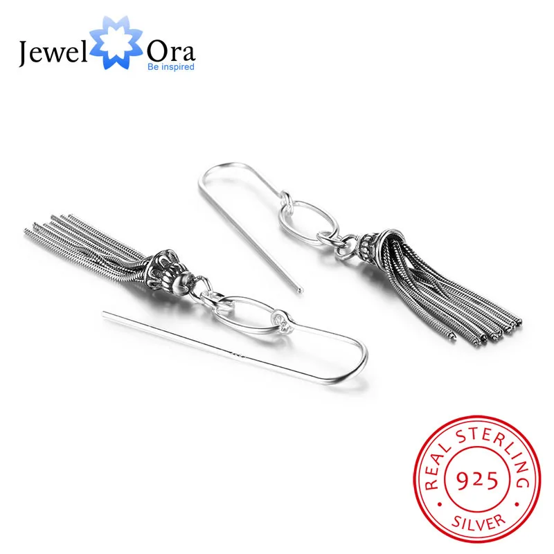 Модные длинные серьги из Рафинированного Серебра 925 для женщин Романтические