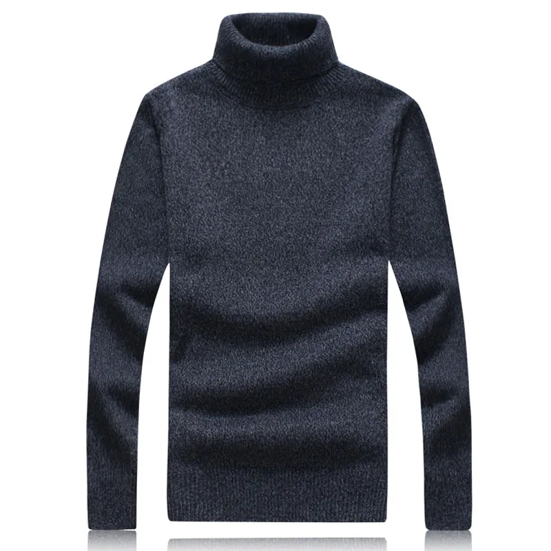 Мужской однотонный шерстяной свитер повседневный вязаный джемпер с высоким