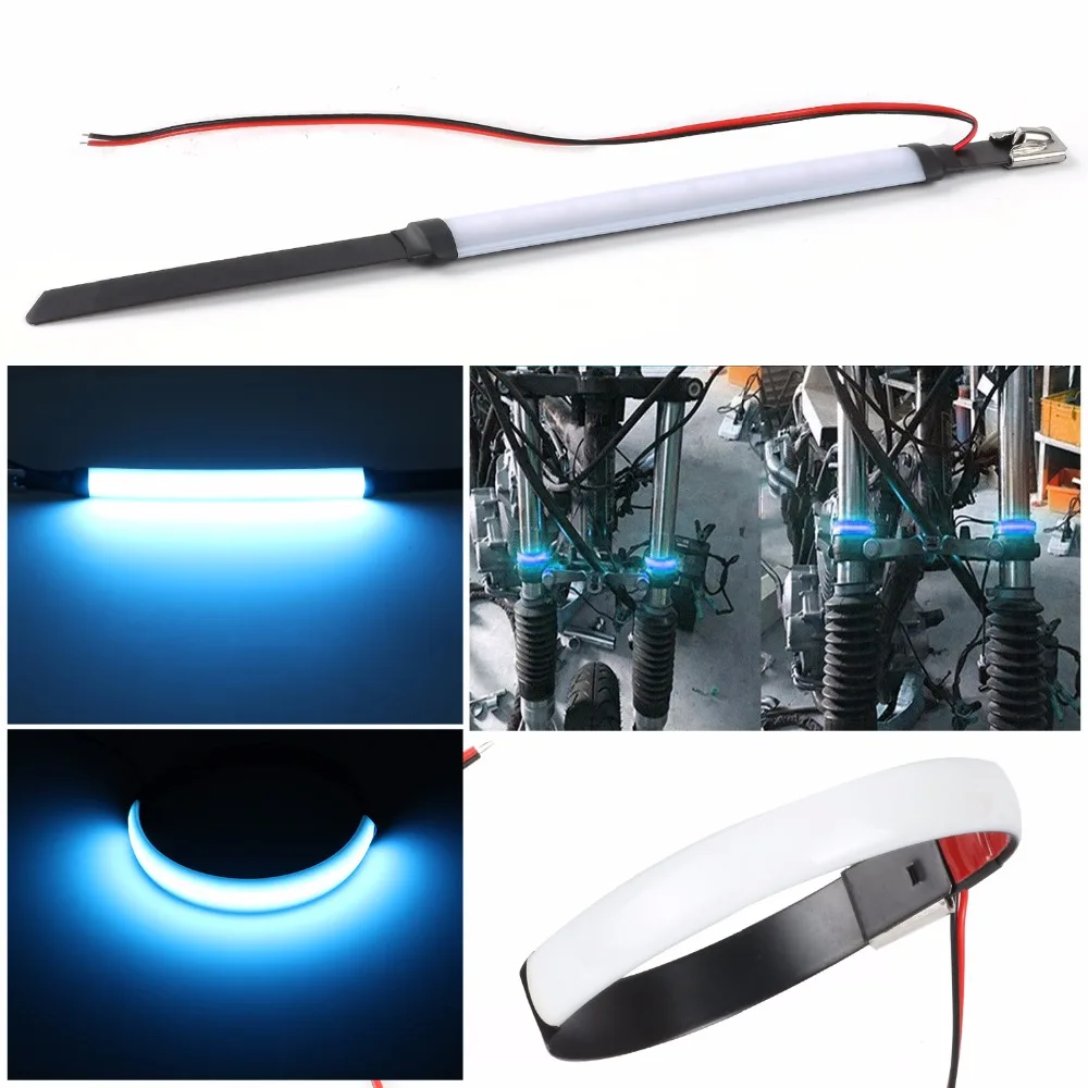 KEYECU 2x White Motorcycle Fork Turn Signal/Running Light Kit w/ For Bike | Автомобили и мотоциклы
