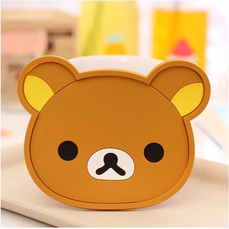 Милые силиконовые подставки для чашек с животными из мультфильмов кофейные