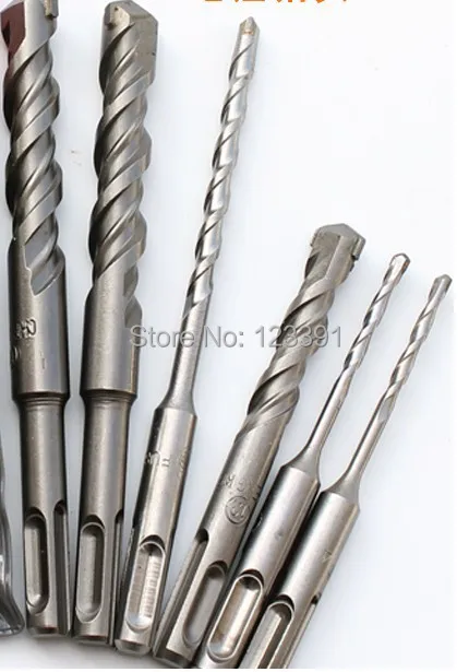 

Free shipping 4pcs/set 6/8/10/12mm*150mm Solid alloy Tip SDS Plus Round Shank 4 hollow Hammer Drill Bits for home DIY decoration