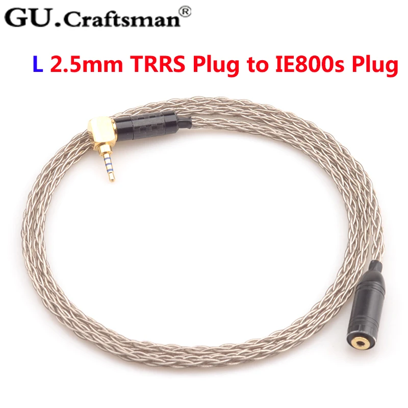 GUcraftsman 6N серебро 8-core IE800 IE800s HIFI 2,5 мм/4,4 мм Баланс кабель для наушников