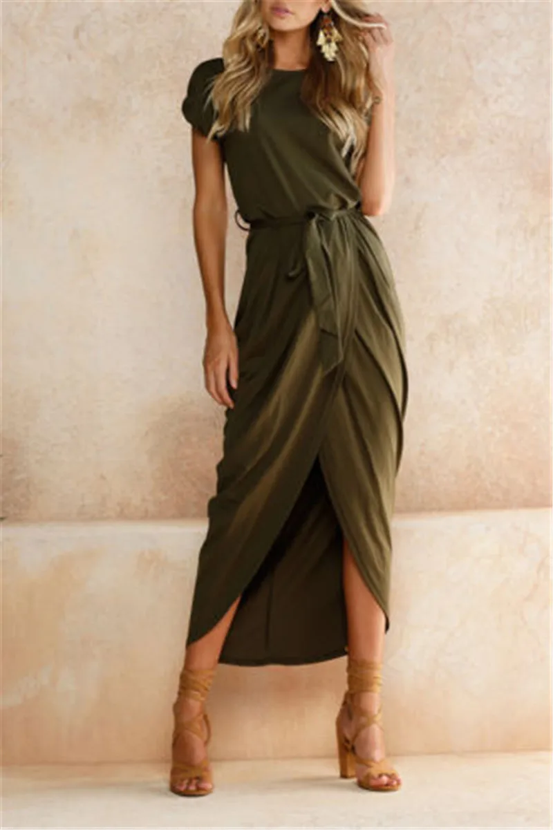 Горячая Распродажа женское богемное пляжное длинное платье макси с коротким