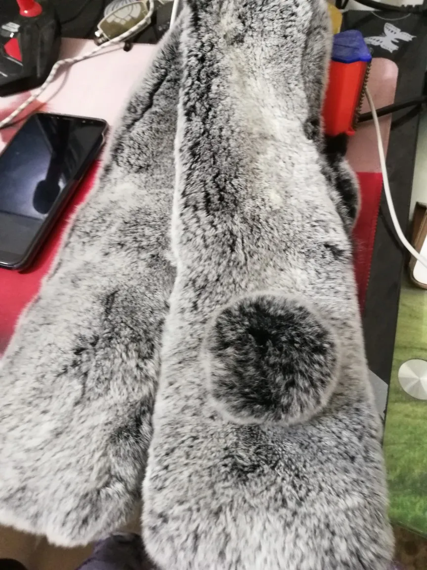 Цветная коробка из кожи кролика Рекс, общий набор, сделай сам, Мобильная Сумка из меха кролика Рекс, воротник из натурального меха, одежда из кожи, мех кролика, шерсть 45*28 см
