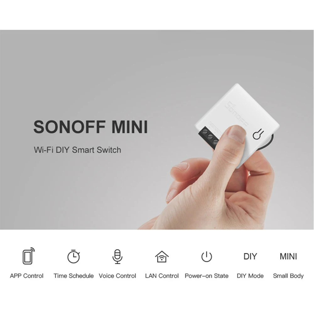 Двухсторонний смарт переключатель SONOFF MINI с дистанционным управлением Wi Fi