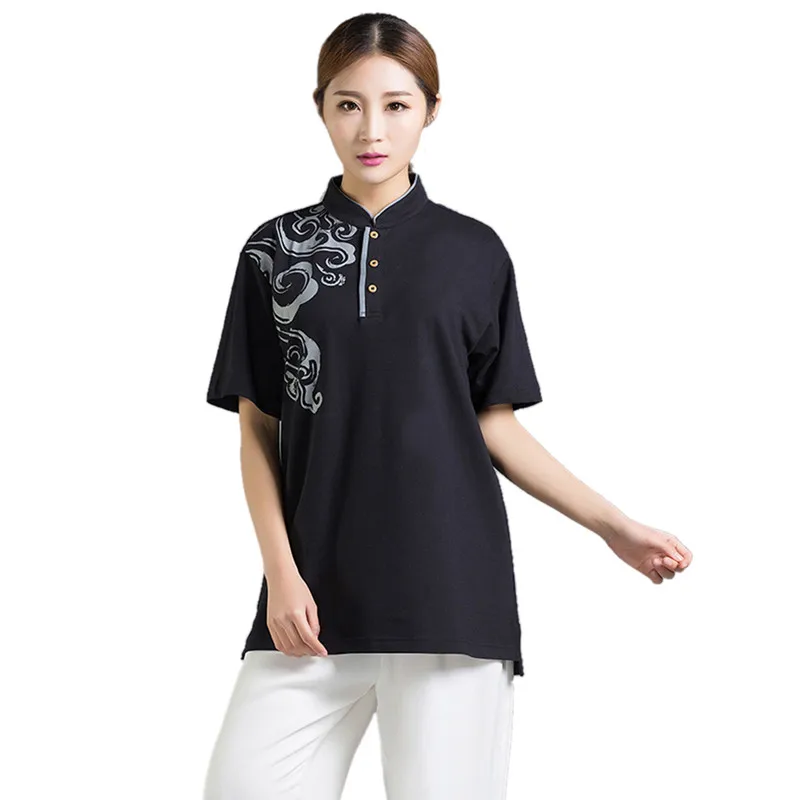 

Summer Unisex Short Sleeve Martial Arts Shirts Tai Chi Top Breathable Kung Fu Clothing Comfortable Wushu Clothes