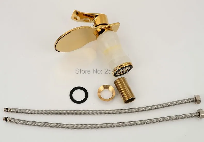 Кран для ванной комнаты Роскошный Золотой водопад мраморный камень белый