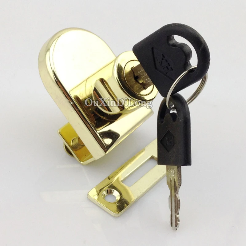 

Brand New 5PCS Gold Glass Cabinet Locks Shopping Mall Jewelry Display Cabinet Door Locks Wine Cabinet Locks for 5~8mm + Keys