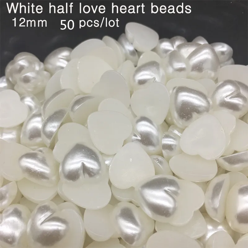 White 50pcs 100/50 шт в наборе, новая дешевая половина лошадиный глаз Форма полукруглых искусственных жемчужин, Непористая бусины DIY ювелирные изделия браслет аксессуары для изготовления, торговля - Цвет: White 50pcs