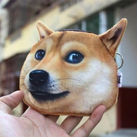 new cute cartoon akita husky dog coin purse storage bag personality 3d animal dog wallet storage bags for kids and adults