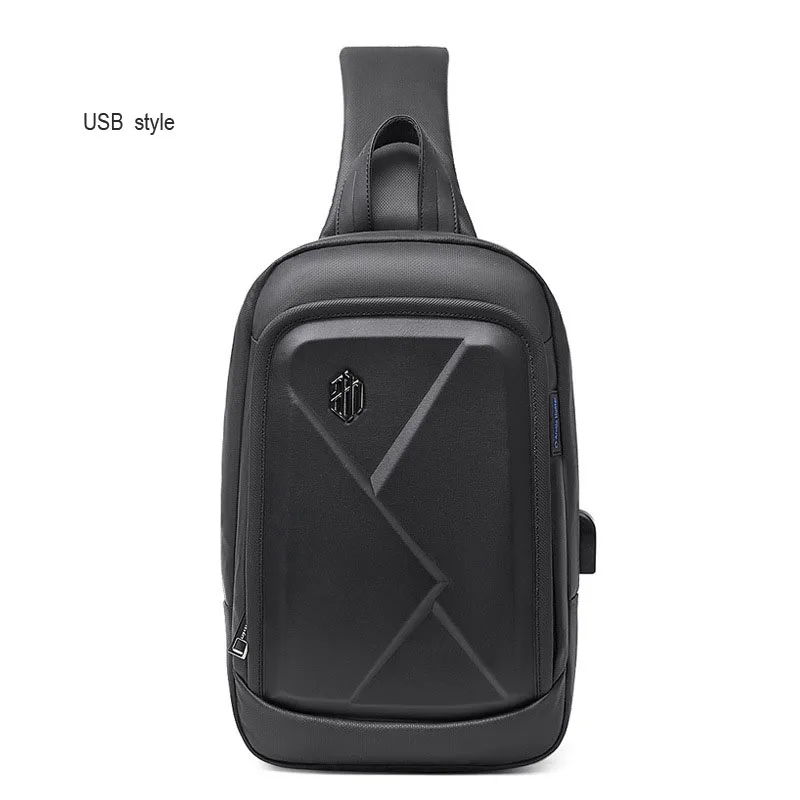 ARCTIC HUNTER, USB, водонепроницаемая, противоугонная, Мужская нагрудная сумка, сумка через плечо, Спортивная, мужская, для подростков, для мальчиков, для путешествий, через плечо - Color: black USB