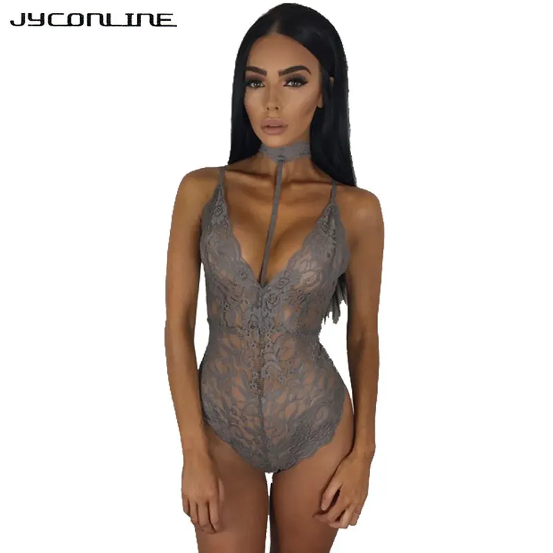 Сексуальное женское белье JYConline кружевное нижнее боди с глубоким V-образным