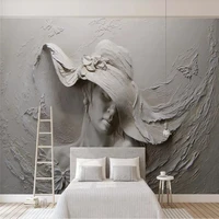 3d three dimensional embossed beauty background wall professional custom mural wholesale wallpaper poster photo wall
