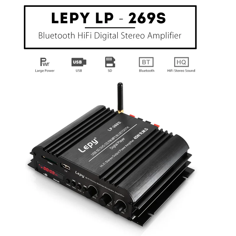 Vehemo USB FM аудио стерео усилитель радио MP3 Динамик Hi-Fi 4 канала Мощность плеер с пультом дистанционного управления Управление для Авто Мото