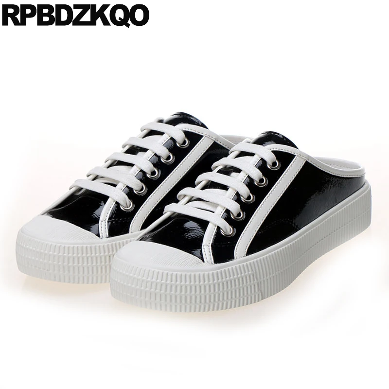 Женские туфли на шнуровке черные розовые мягкие белые без задника платформе